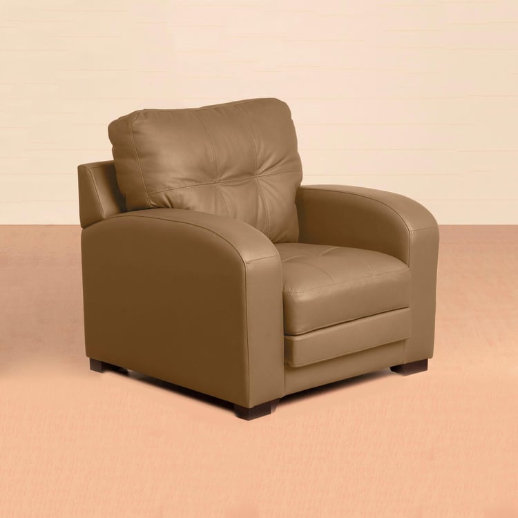 Vista Half Leather 1-Seater Sofa - Beige