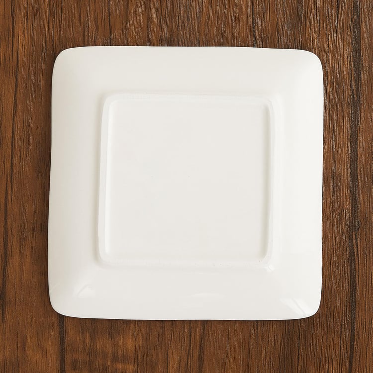 Helina Floral Side Plate - Ceramic - Appetizer Plate 15.5 cm x 15.5 cm -Red