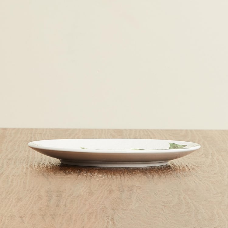 Magnolia Floral Side Plate - Ceramic - 23 m x 2 cm -Green