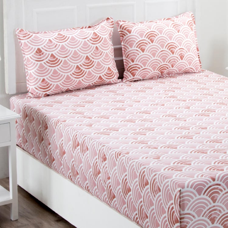 MASPAR Zephyr Printed 3-Pc. Queen Size Bedsheet Set- 275 X 224 cm