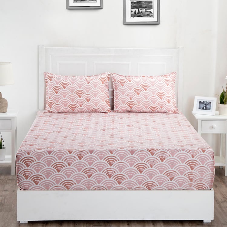 MASPAR Zephyr Printed 3-Pc. Queen Size Bedsheet Set- 275 X 224 cm