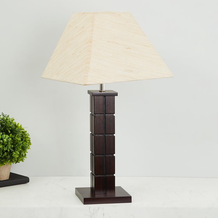 Ashoka-Tishan Textured Wooden Table Lamp