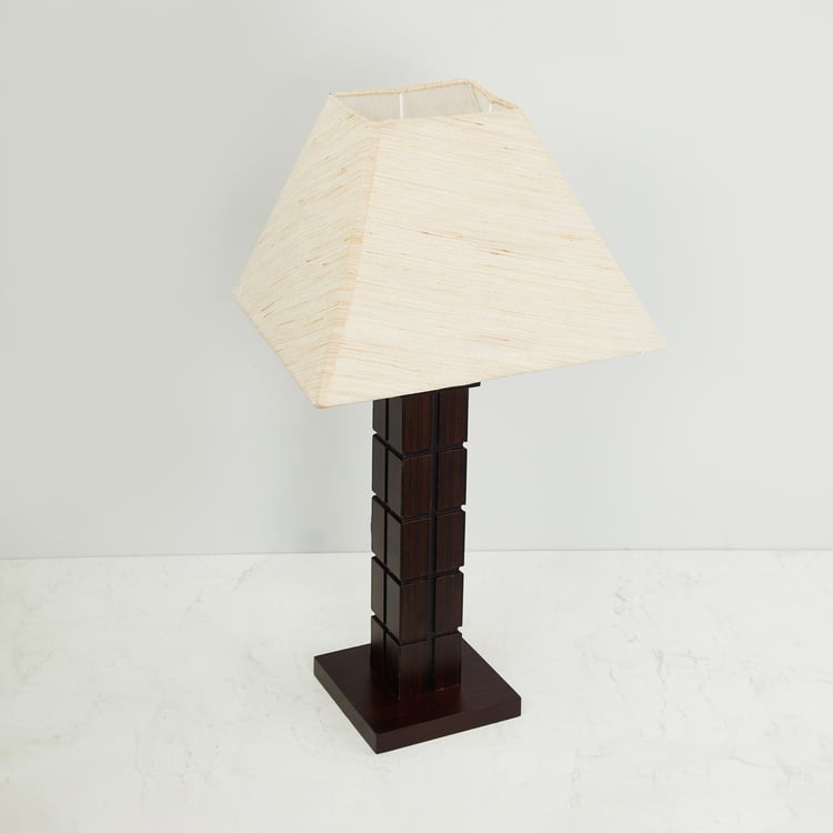 Ashoka-Tishan Textured Wooden Table Lamp