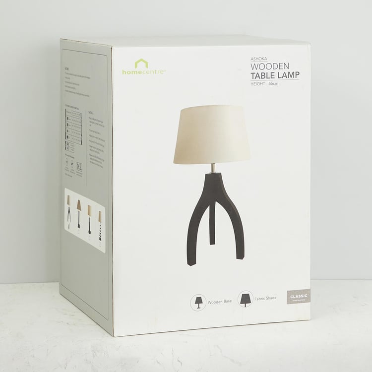 Ashoka-Tishan Textured Wooden Table Lamp
