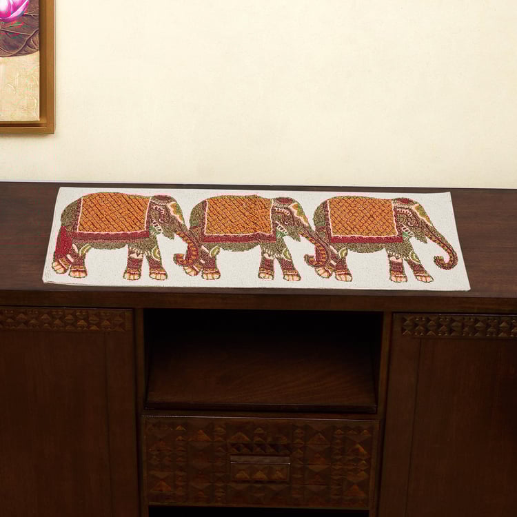 Elephant Beaded Table Runner