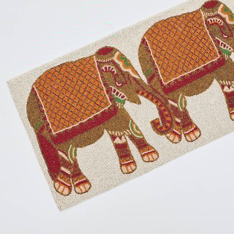 Elephant Beaded Table Runner