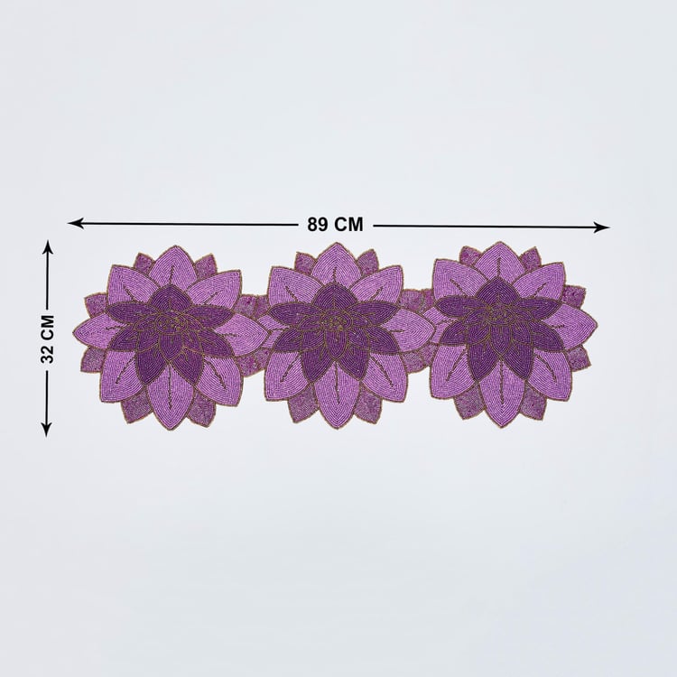 Lotus Beaded Table Runner