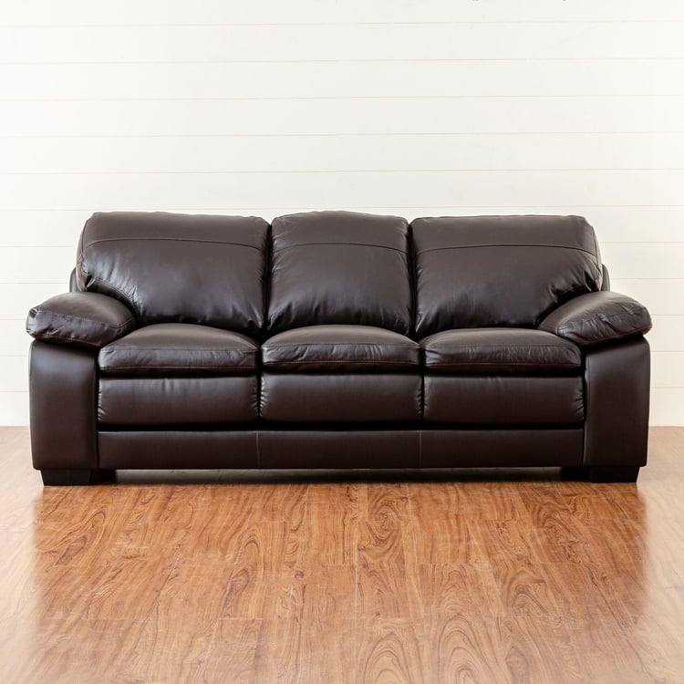 Bendigo Half Leather 3-Seater Sofa - Brown