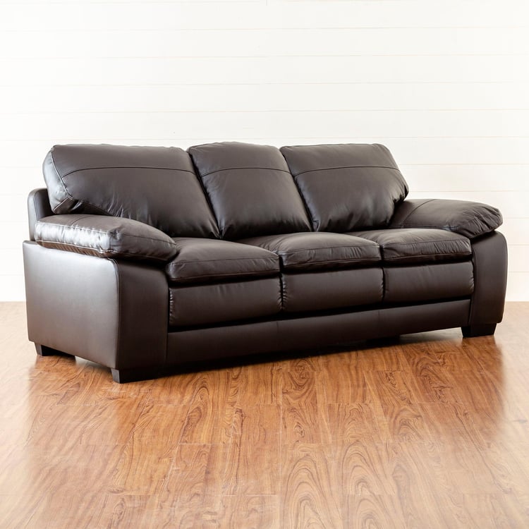 Bendigo Half Leather 3-Seater Sofa - Brown
