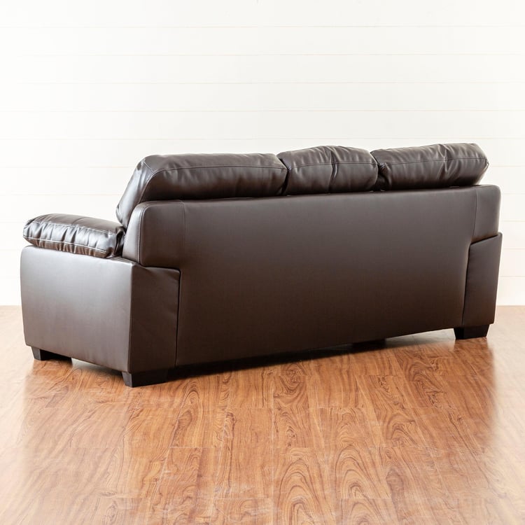 Bendigo Half Leather 3-Seater Sofa - Brown