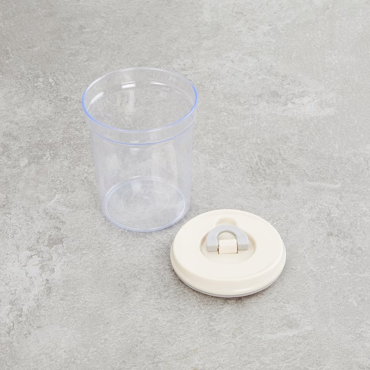 Siattle White Solid Airtight Acrylic Storage Jars - 1000ml - Set Of 6