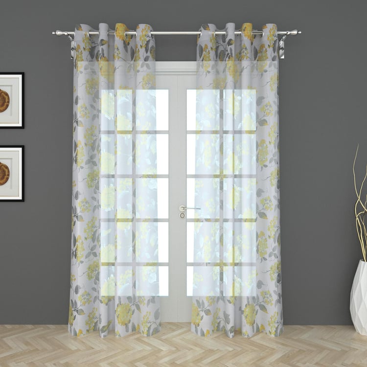 Lavish Printed Sheer Door Curtain Pair - 135 x 225 cm