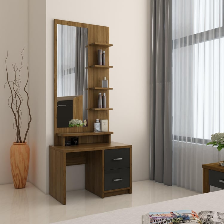 Quadro Dresser Mirror with Drawer - Brown