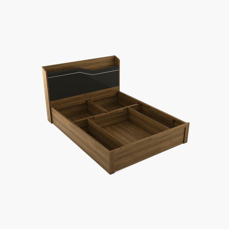 Quadro Aero King Size Bed with Hydraulic Storage - 180 x 195 cm - Brown