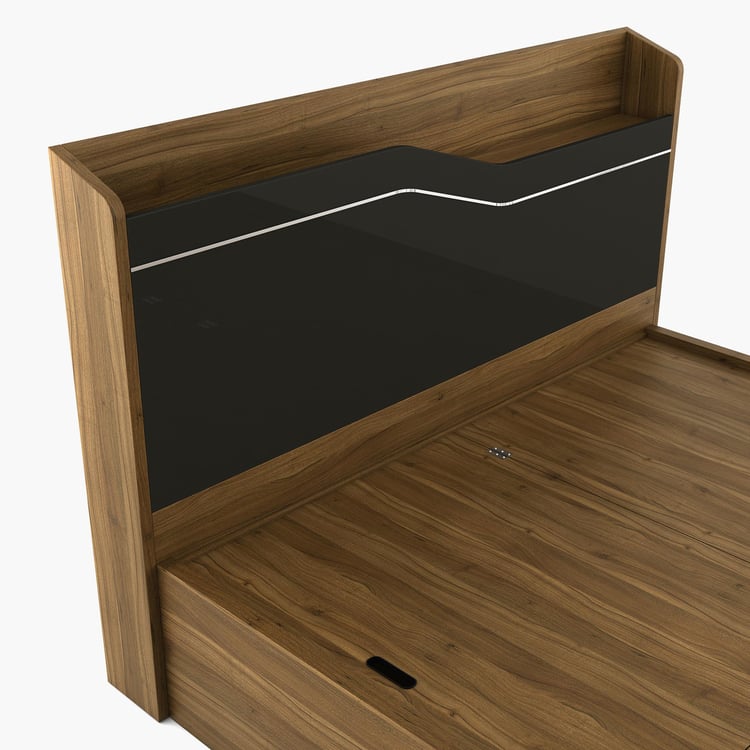 Quadro Aero King Size Bed with Hydraulic Storage - 180 x 195 cm - Brown