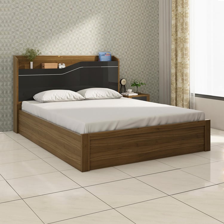 Quadro Aero King Size Bed with Box Storage -180 x 195 cm - Brown