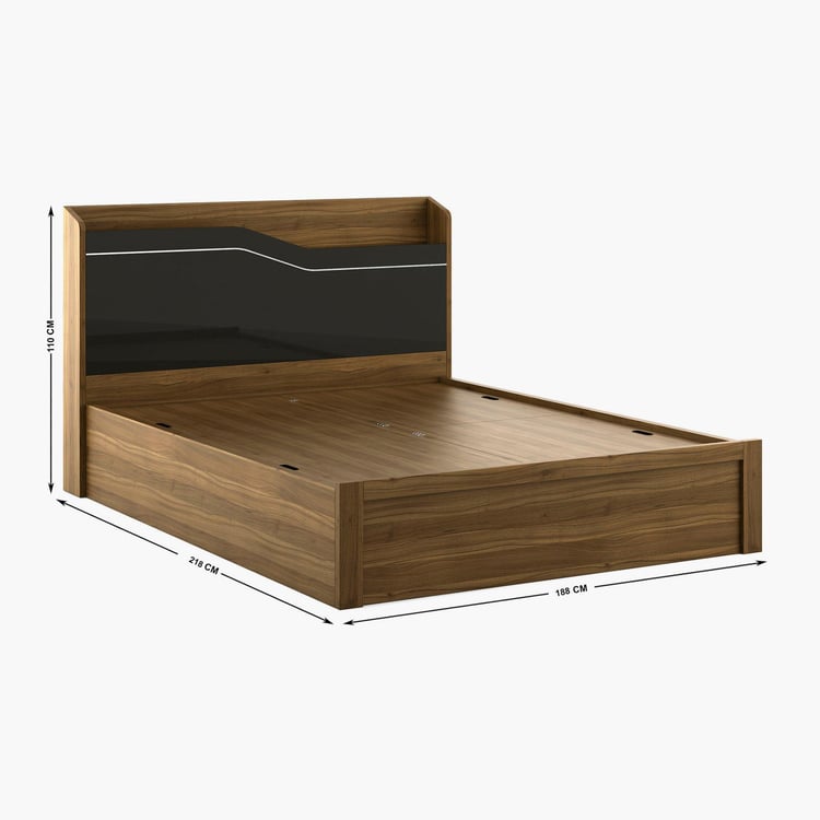 Quadro Aero King Size Bed with Box Storage -180 x 195 cm - Brown