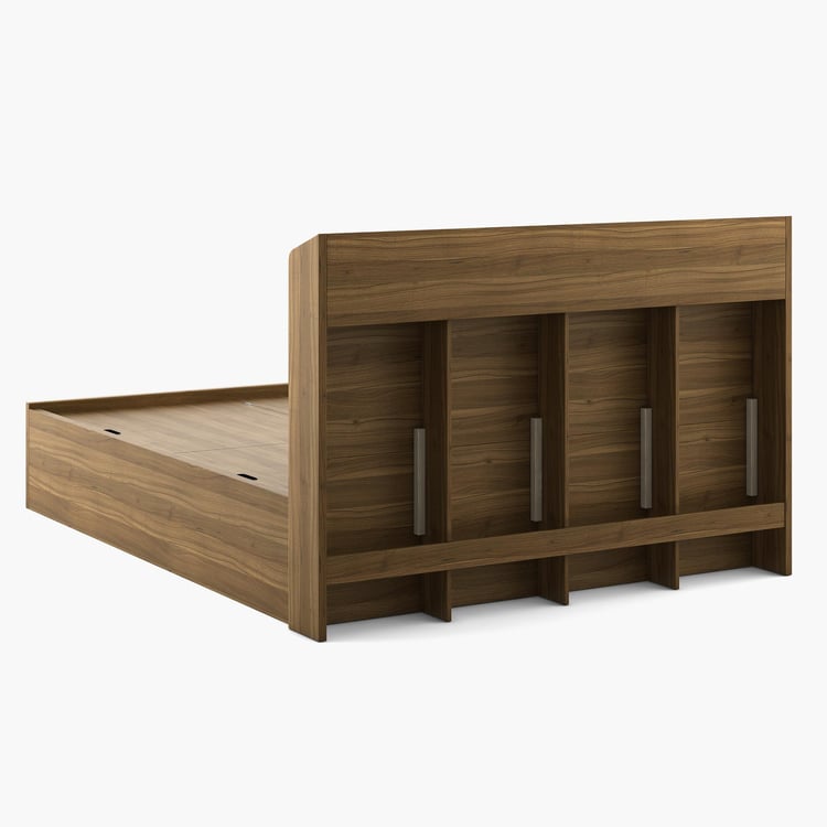 Quadro Aero King Size Bed with Box Storage -180 x 195 cm - Brown