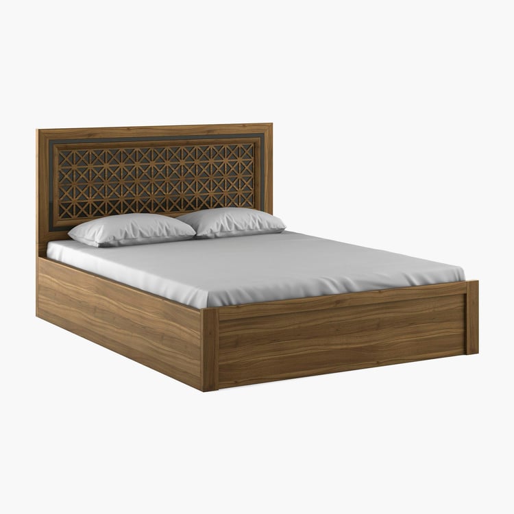 Quadro Craft Queen Bed with Hydraulic Storage - Brown