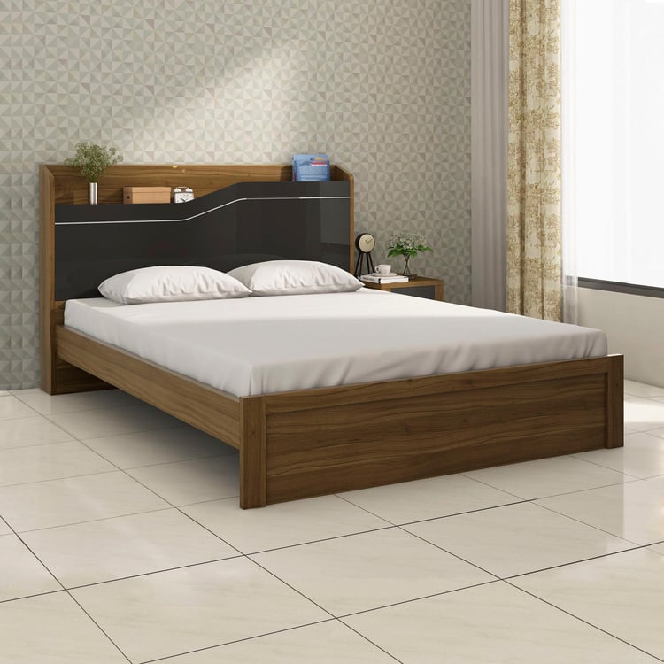 Quadro Aero Queen Size Bed without Storage - 150 x 195 cm - Brown