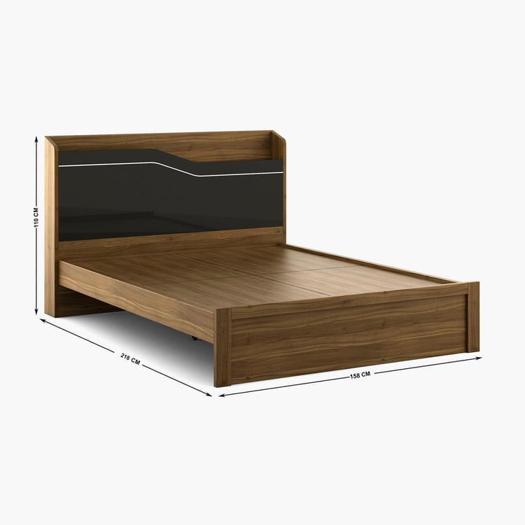 Quadro Aero Queen Size Bed without Storage - 150 x 195 cm - Brown