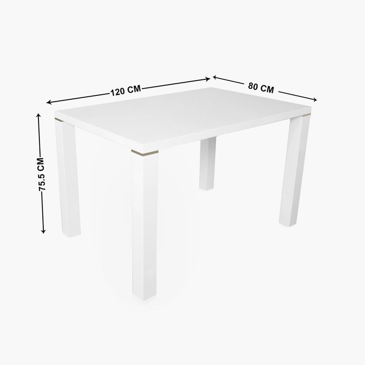 Alaska 4-Seater Dining Table Set with 2 Chairs and 1 Bench - White