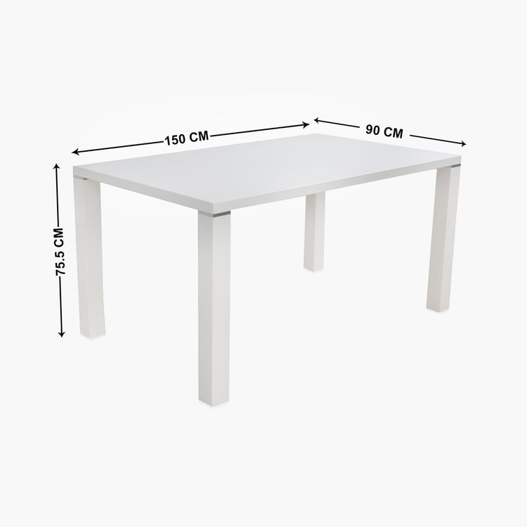 Alaska 6-Seater Dining Table Set with 6 Chairs - White