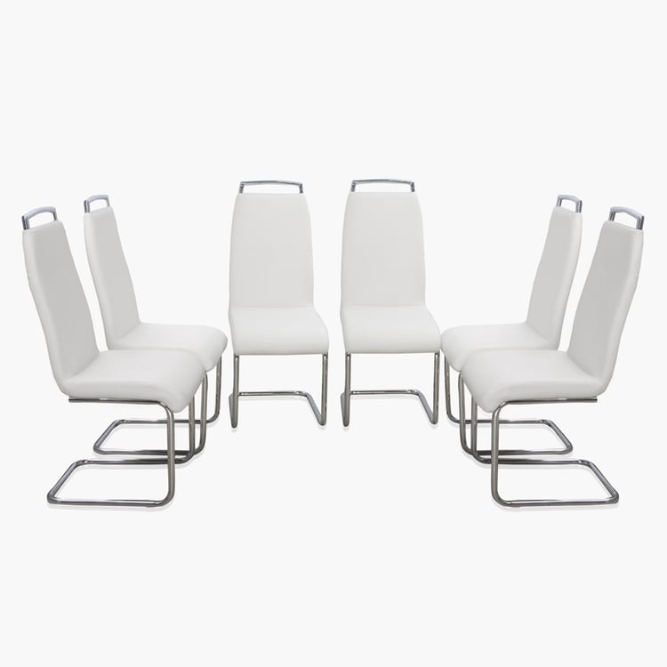Alaska 6-Seater Dining Table Set with 6 Chairs - White
