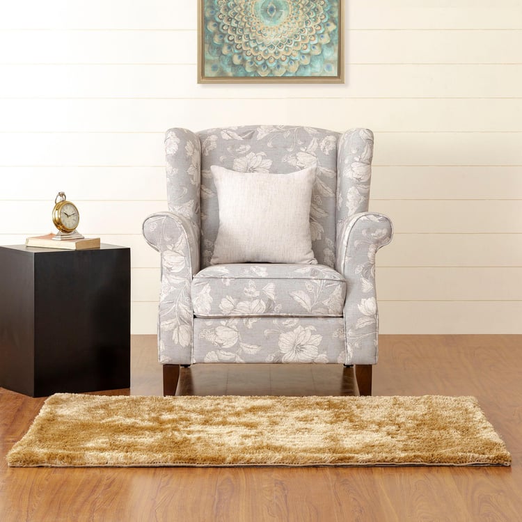 Botanical Fabric 1-Seater Armchair - Grey