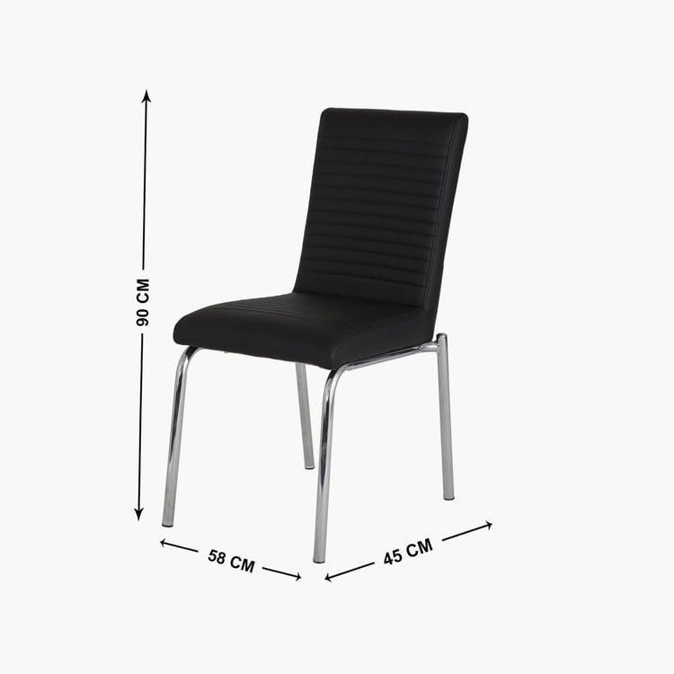 Floris Glass Top 4-Seater Dining Set with Chairs - Black