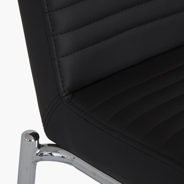 Floris Glass Top 4-Seater Dining Set with Chairs - Black