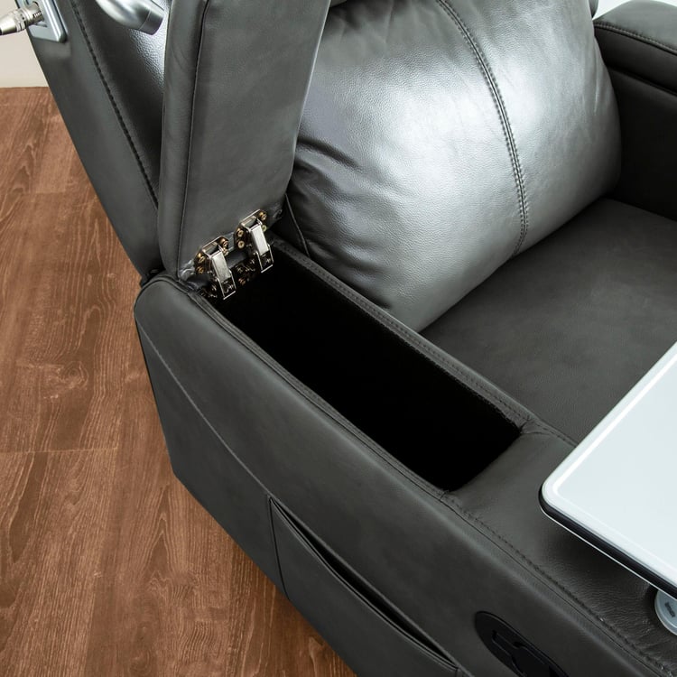 Derby One-Seater Recliner with Laptop Tray - Grey