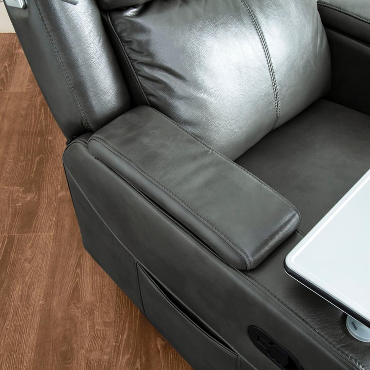 Derby One-Seater Recliner with Laptop Tray - Grey