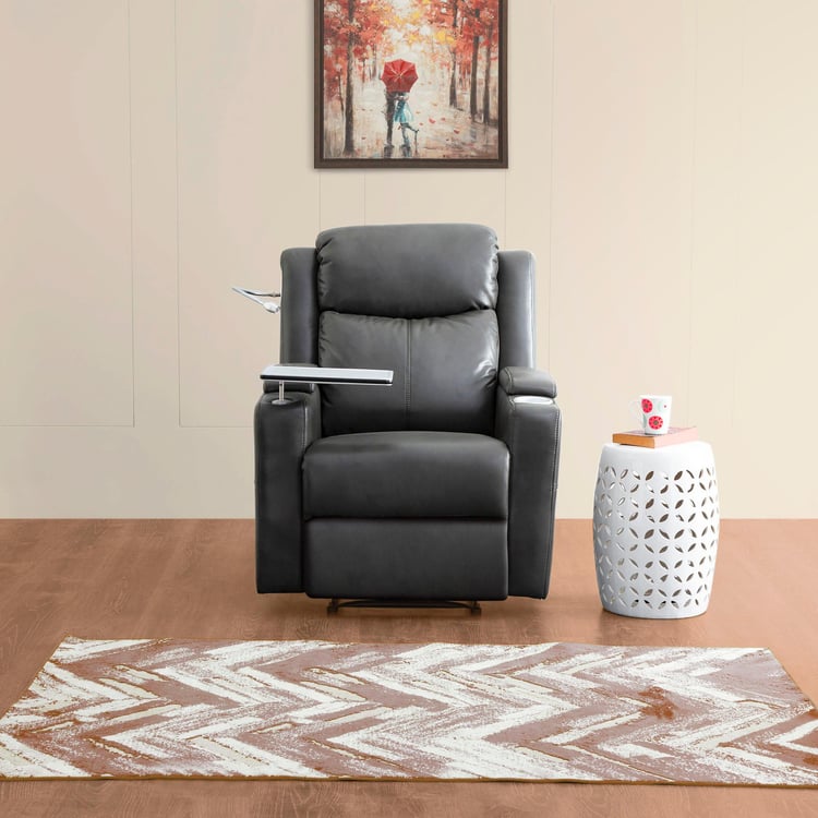 Derby One-Seater Recliner with Laptop Tray - Grey