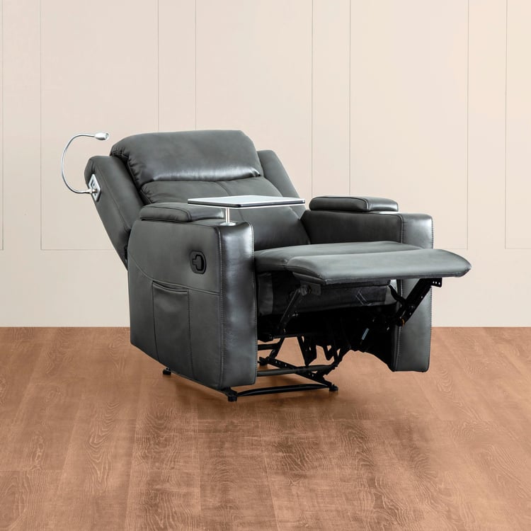 Derby One-Seater Recliner with Laptop Tray - Grey