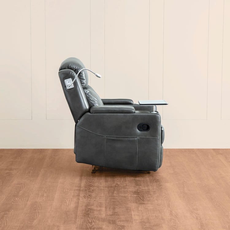 Derby One-Seater Recliner with Laptop Tray - Grey