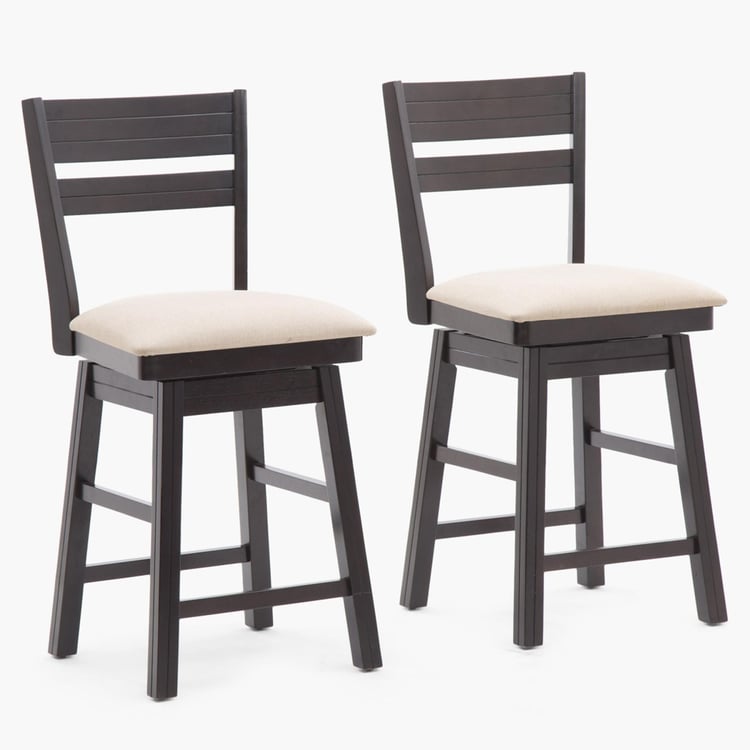 Montoya 4-Seater High Dining Table Set with 2 Chairs and Stools - Brown