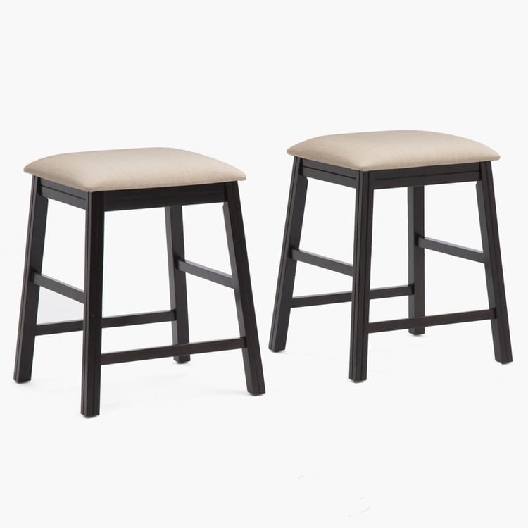 Montoya 4-Seater High Dining Table Set with 2 Chairs and Stools - Brown