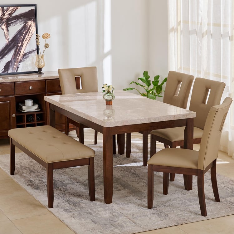 Oxville 6-Seater Dining Set with Chairs - Brown