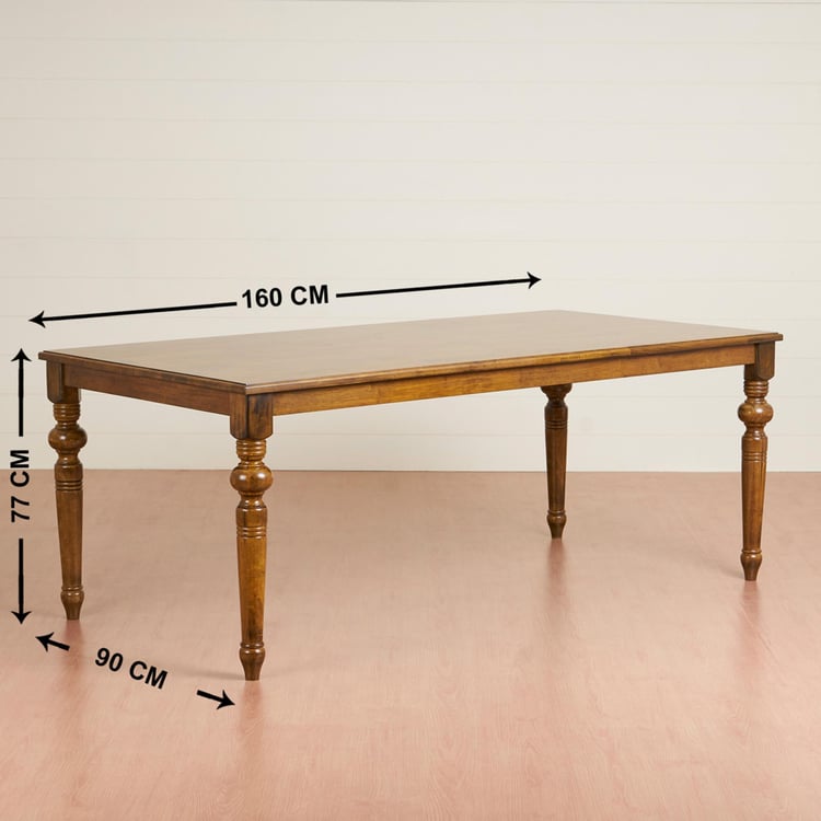 Tagetes 6-Seater Dining Set with Chairs - Brown