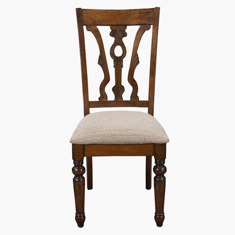 Tagetes 6-Seater Dining Set with Chairs - Brown