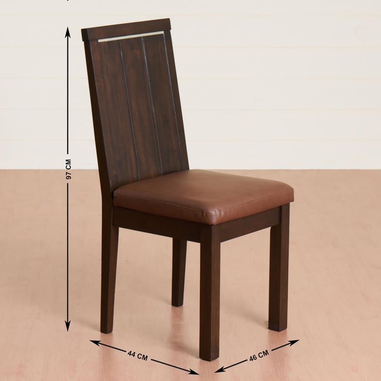 Valencia 6-Seater Dining Table Set with 6 Chairs - Brown