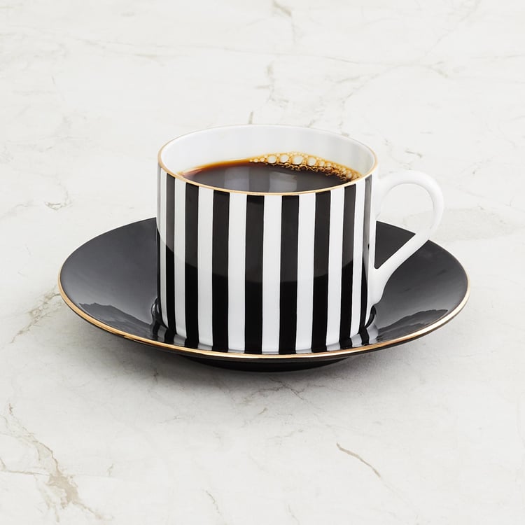 Andrey Charlie Bone China Striped Cup and Saucer - 250ml