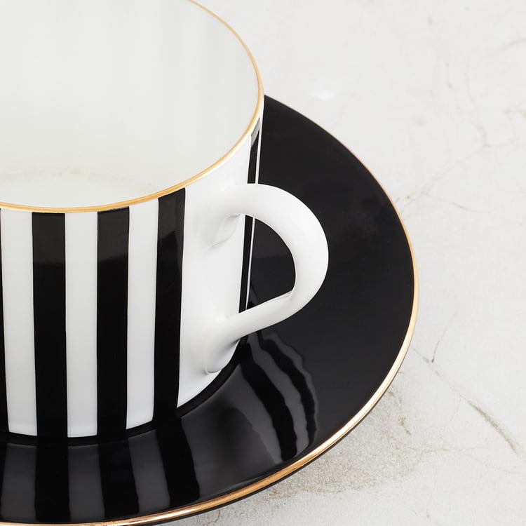 Andrey Charlie Bone China Striped Cup and Saucer - 250ml