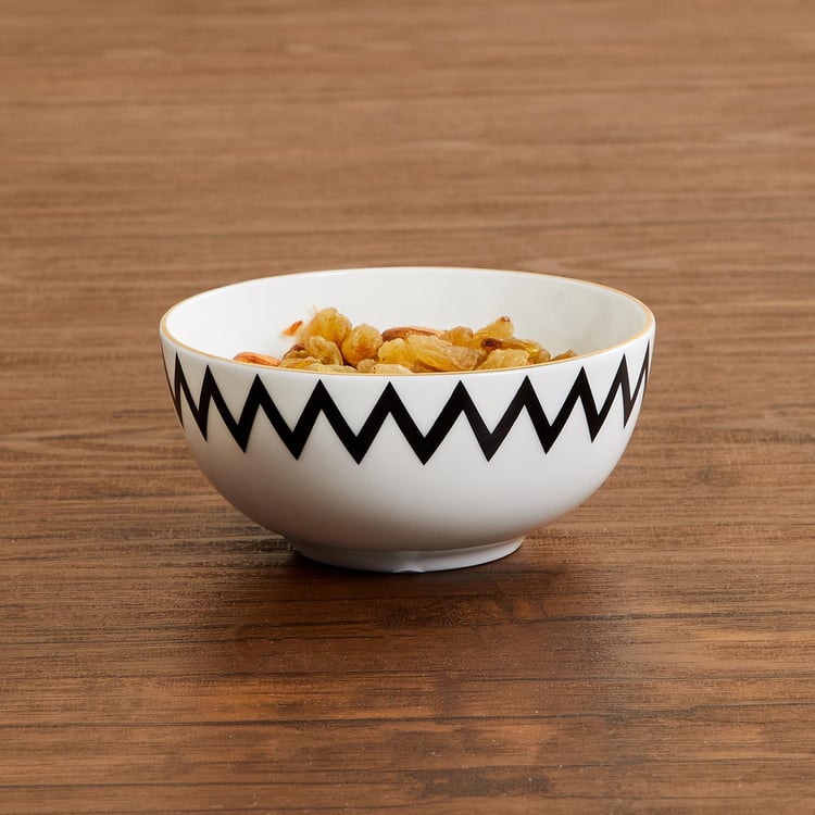 Andrey Bone China Zigzag Curry Bowl - 180ml