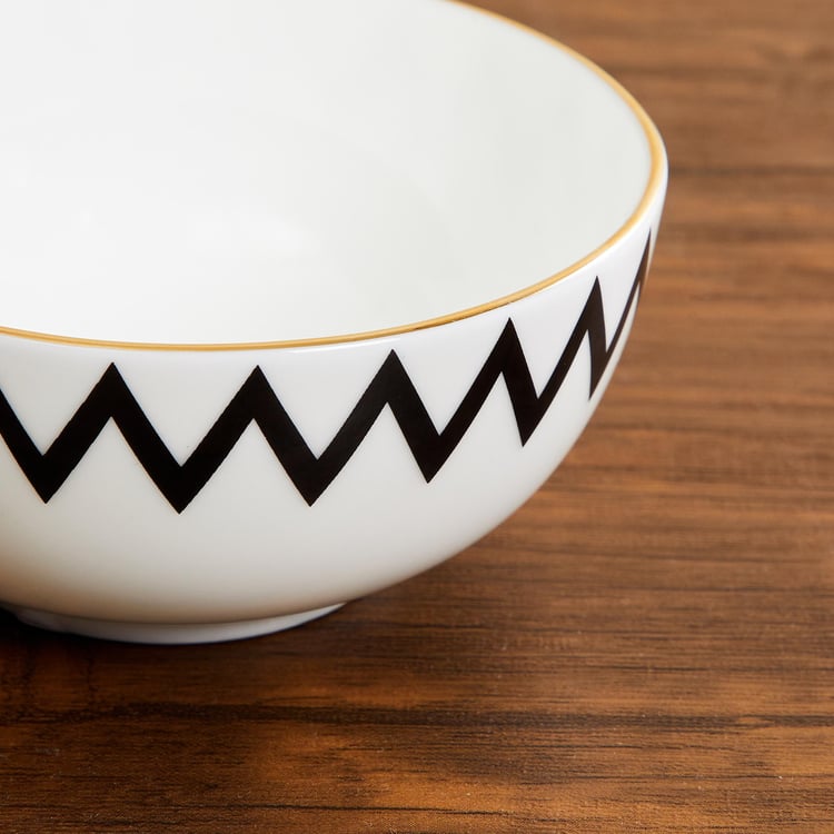 Andrey Bone China Zigzag Curry Bowl - 180ml