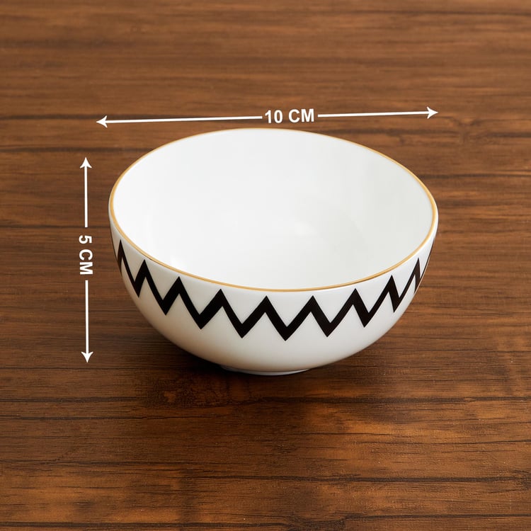 Andrey Bone China Zigzag Curry Bowl - 180ml