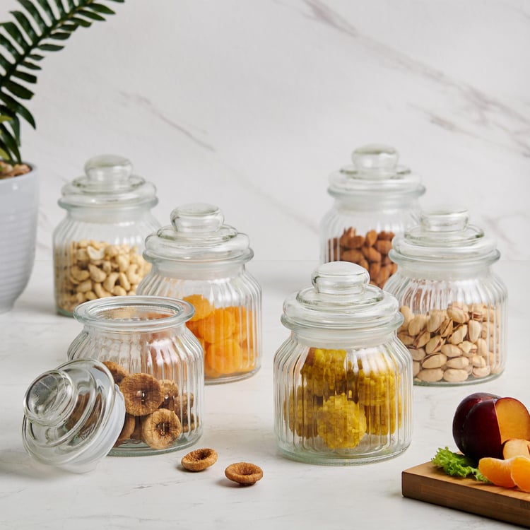 Marley Set of 6 Glass Storage Jars - 650ml