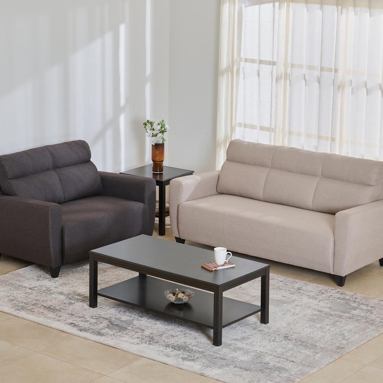 Helios Emily Fabric 3+2 Seater Sofa Set - Beige and Brown