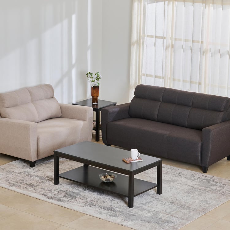 Helios Emily Fabric 3+2 Seater Sofa Set - Brown and Beige